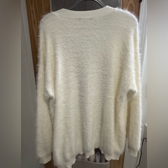 Alfani White Women's Hairy Eyelash cardigan - Picture 4 of 4